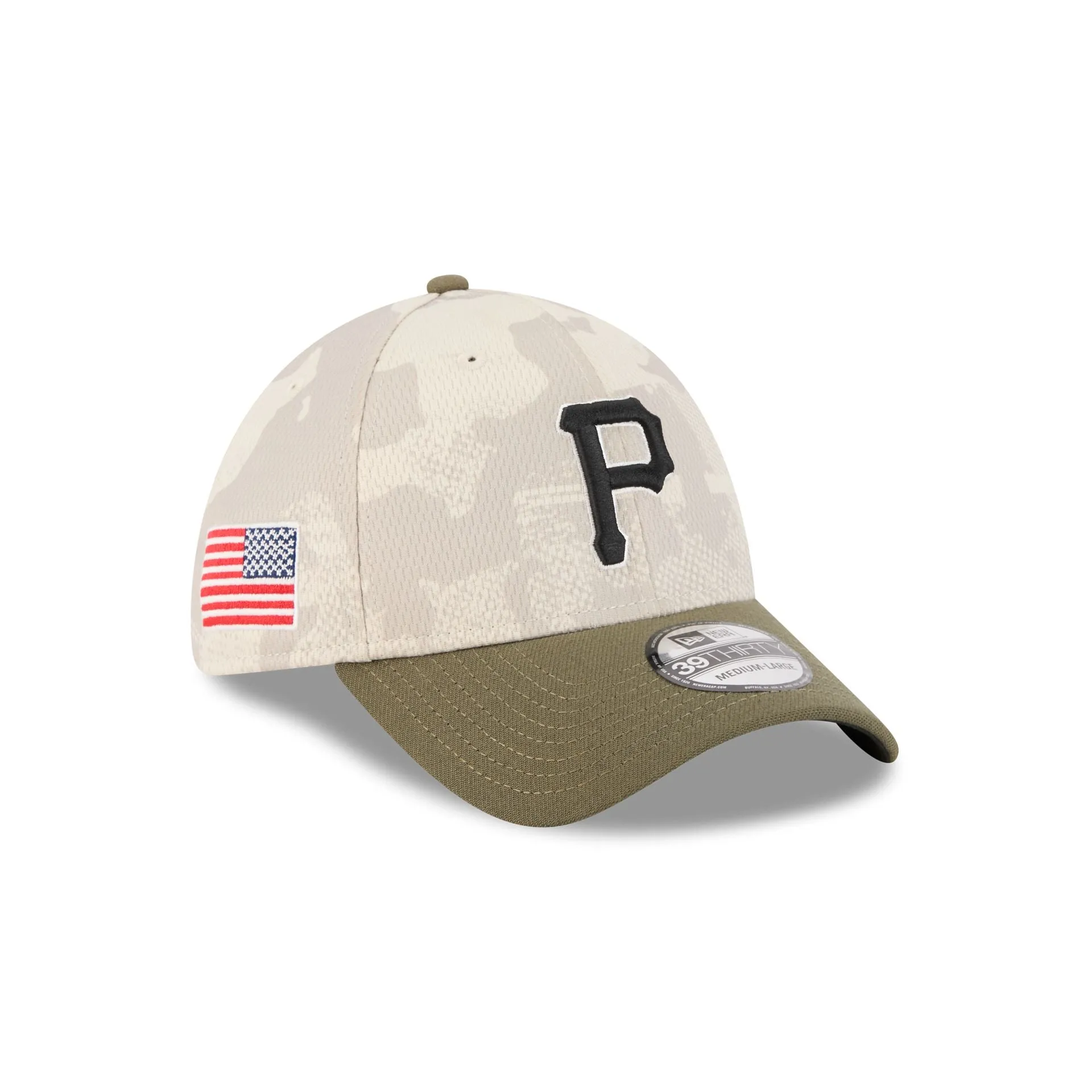 Pittsburgh Pirates Armed Forces Day 2025 39THIRTY Stretch Fit Hat sold by New Era