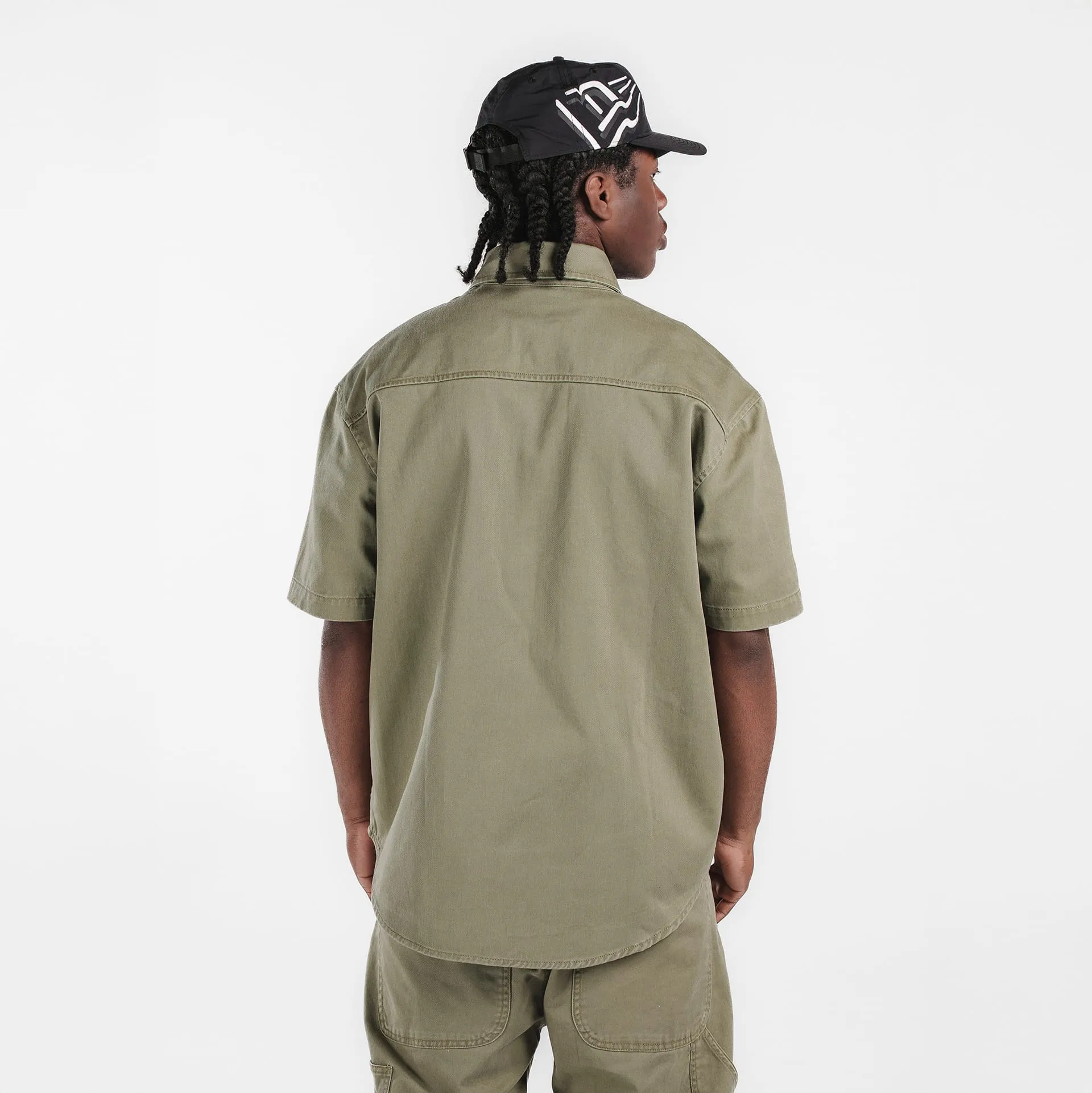 New Era Branded Ellicott Green Bark Twill Half Sleeve Button Up Shirt sold by New Era product image thumbnail 4