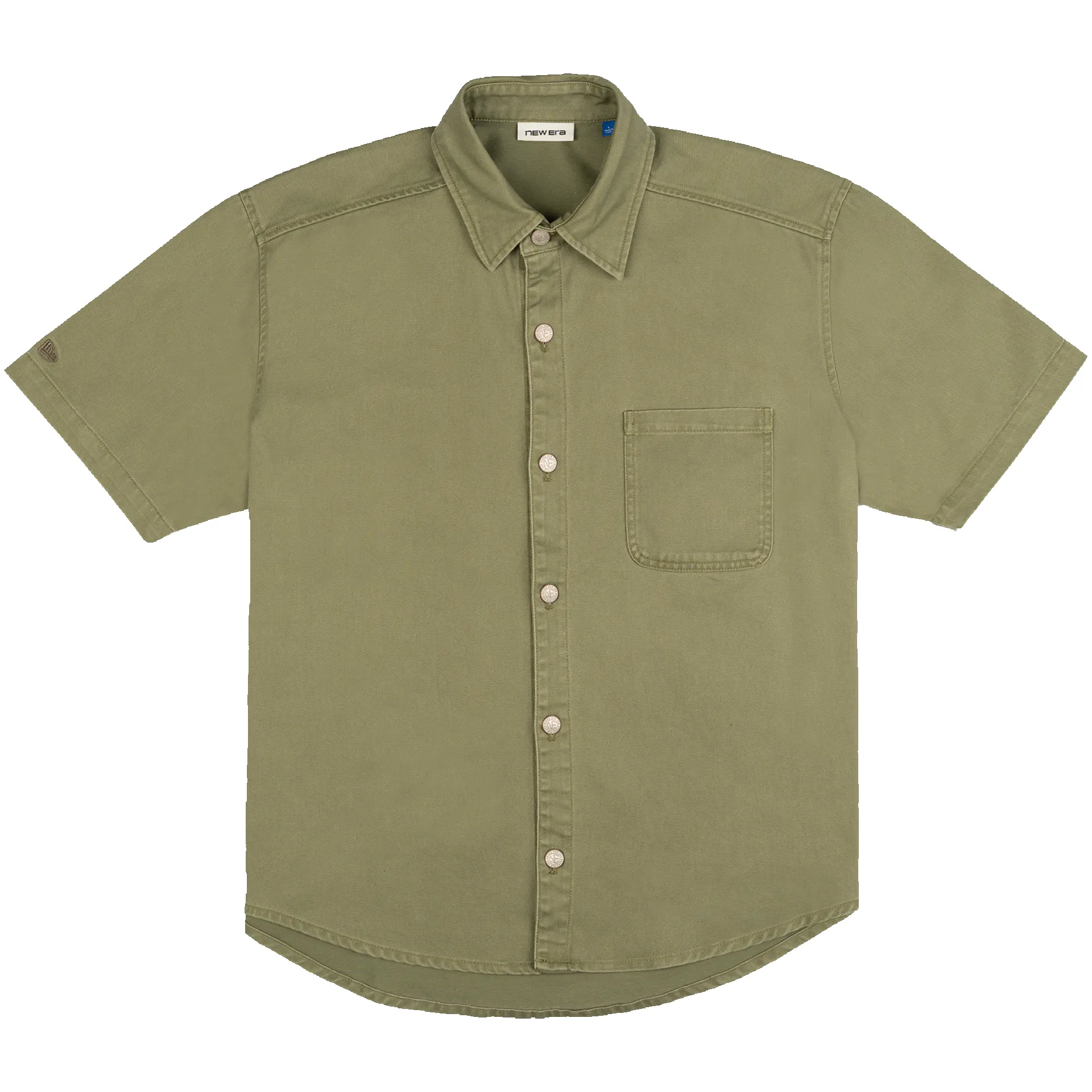 New Era Branded Ellicott Green Bark Twill Half Sleeve Button Up Shirt sold by New Era product image thumbnail 2