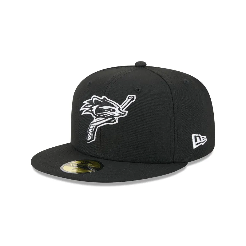 New Hampshire Fisher Cats Theme Night Black 59FIFTY Fitted Hat sold by New Era