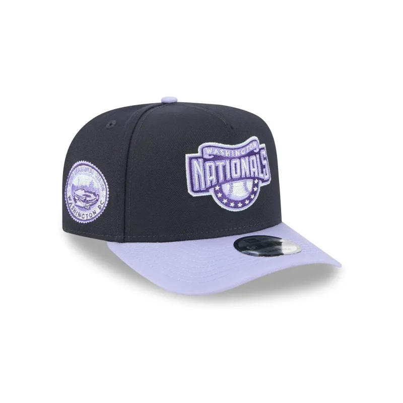 Washington Nationals Navy Lavender 9FIFTY A-Frame Snapback Hat sold by New Era