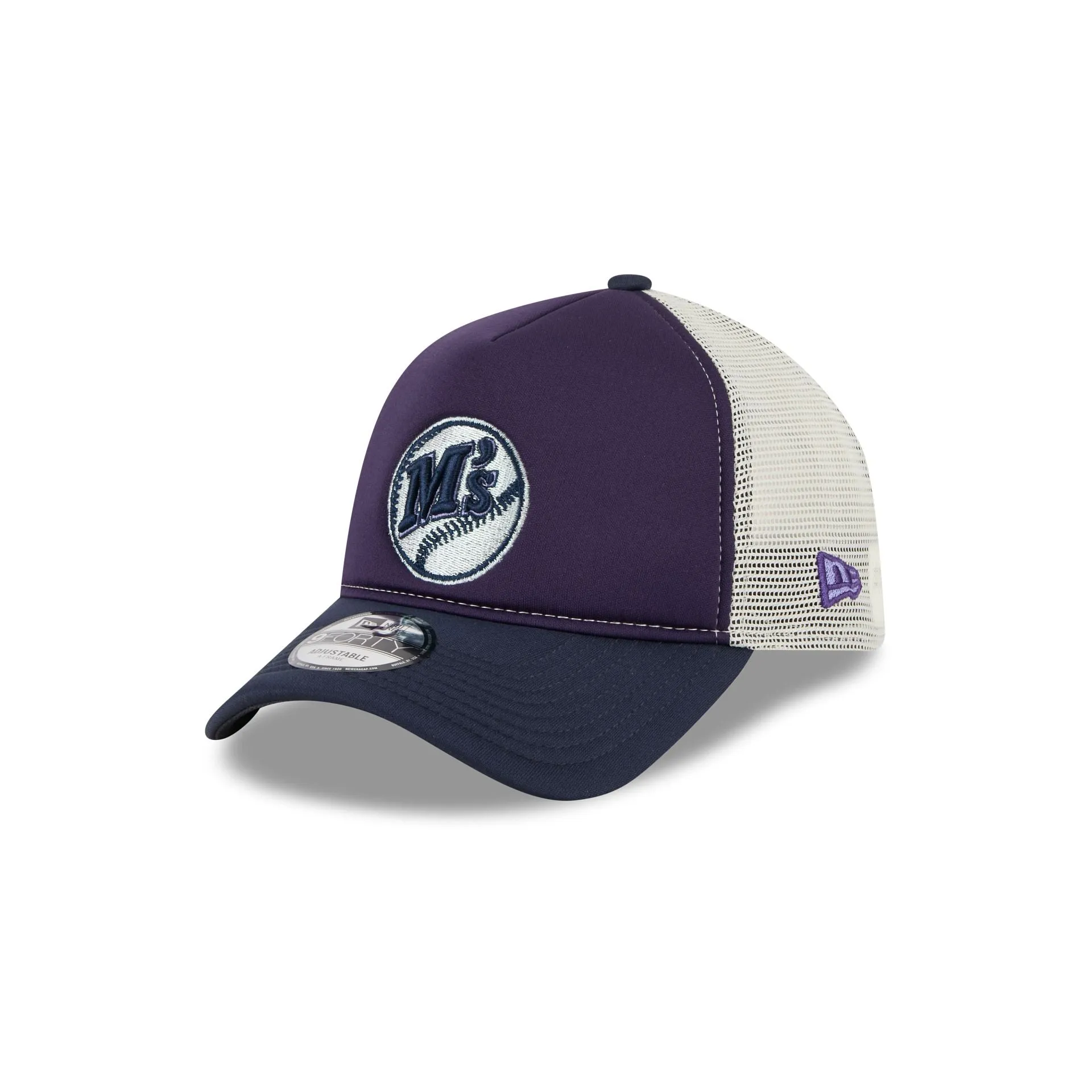 Seattle Mariners Navy Purple 9FORTY A-Frame Trucker Hat sold by New Era