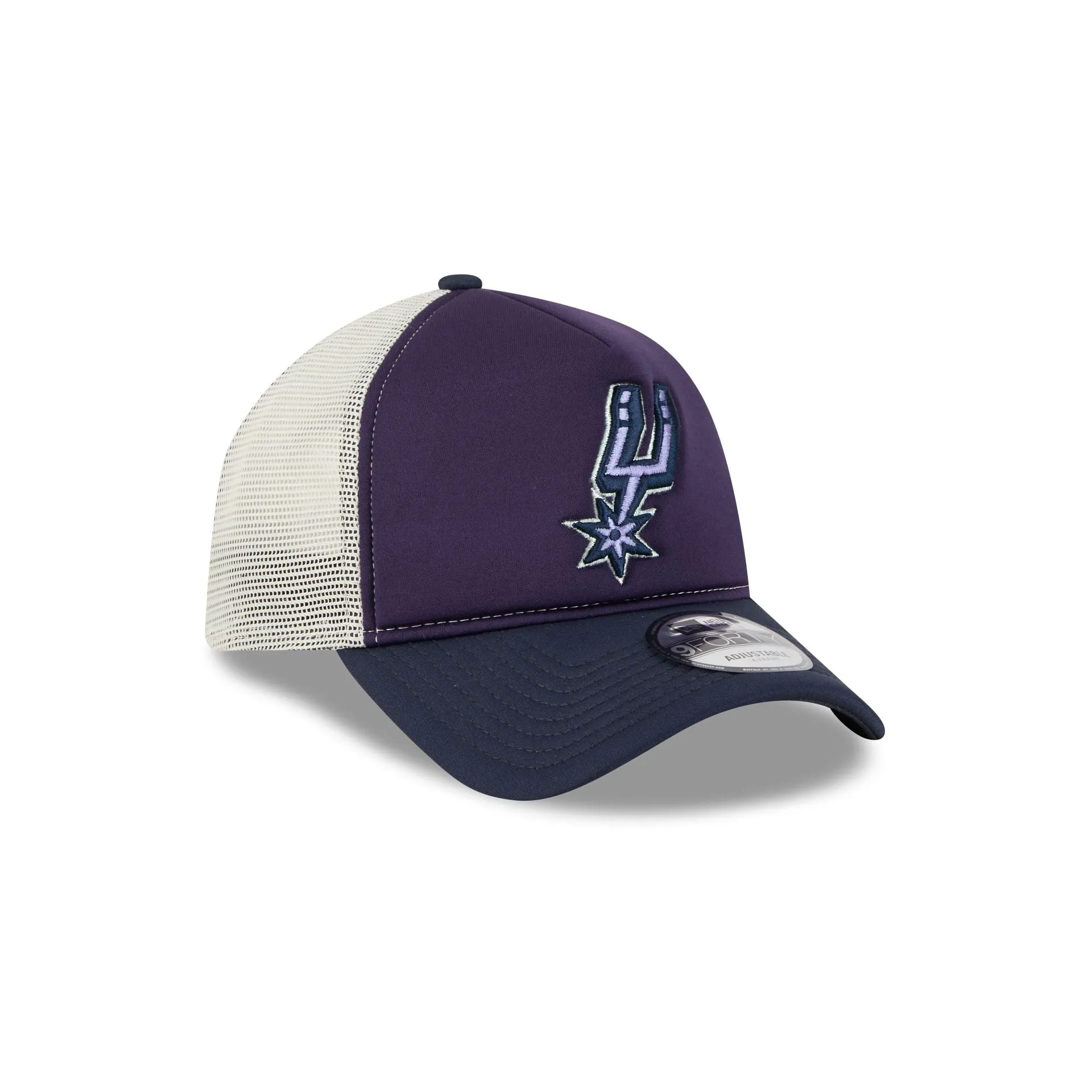 San Antonio Spurs Navy Purple 9FORTY A-Frame Trucker Hat sold by New Era product image thumbnail 3