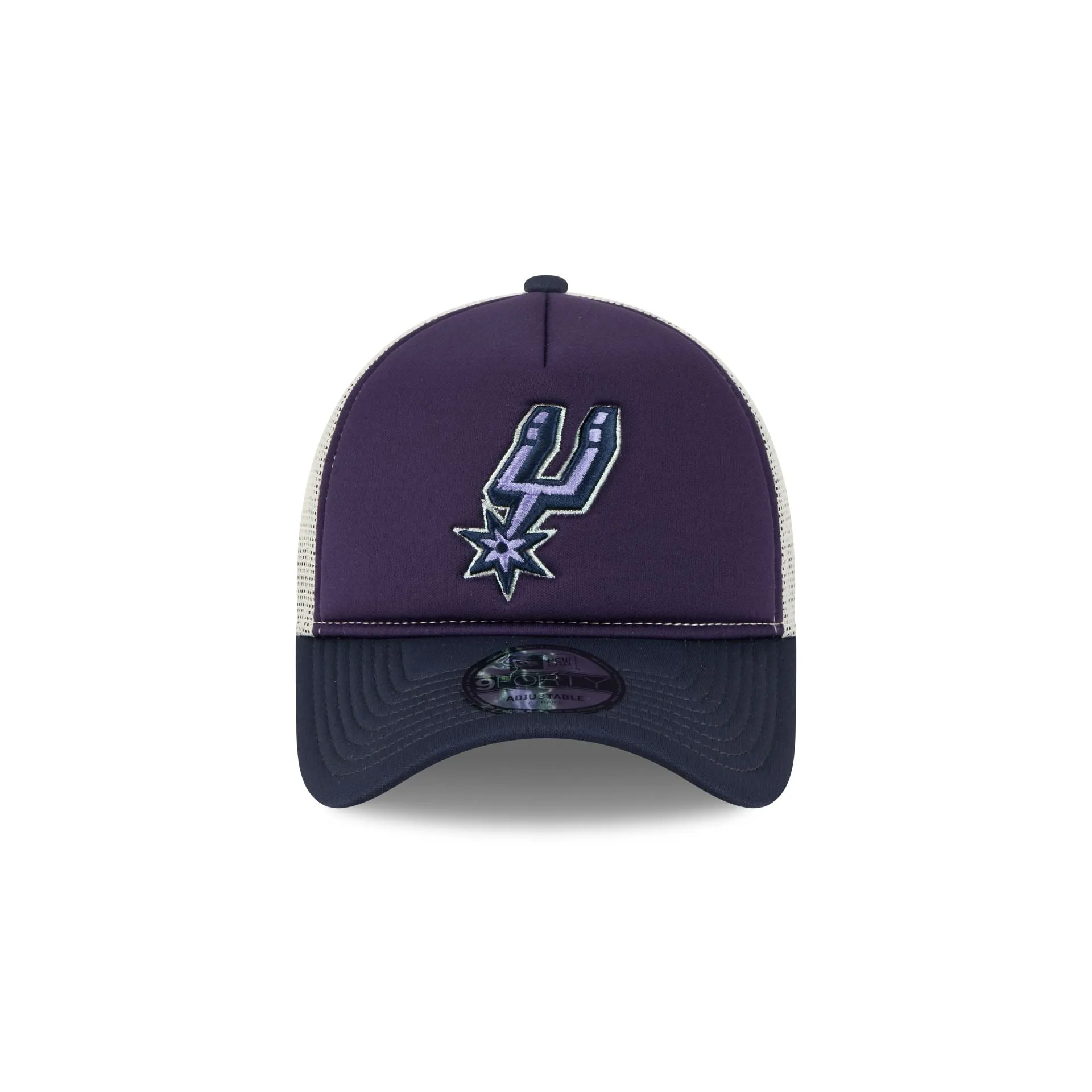 San Antonio Spurs Navy Purple 9FORTY A-Frame Trucker Hat sold by New Era product image thumbnail 2