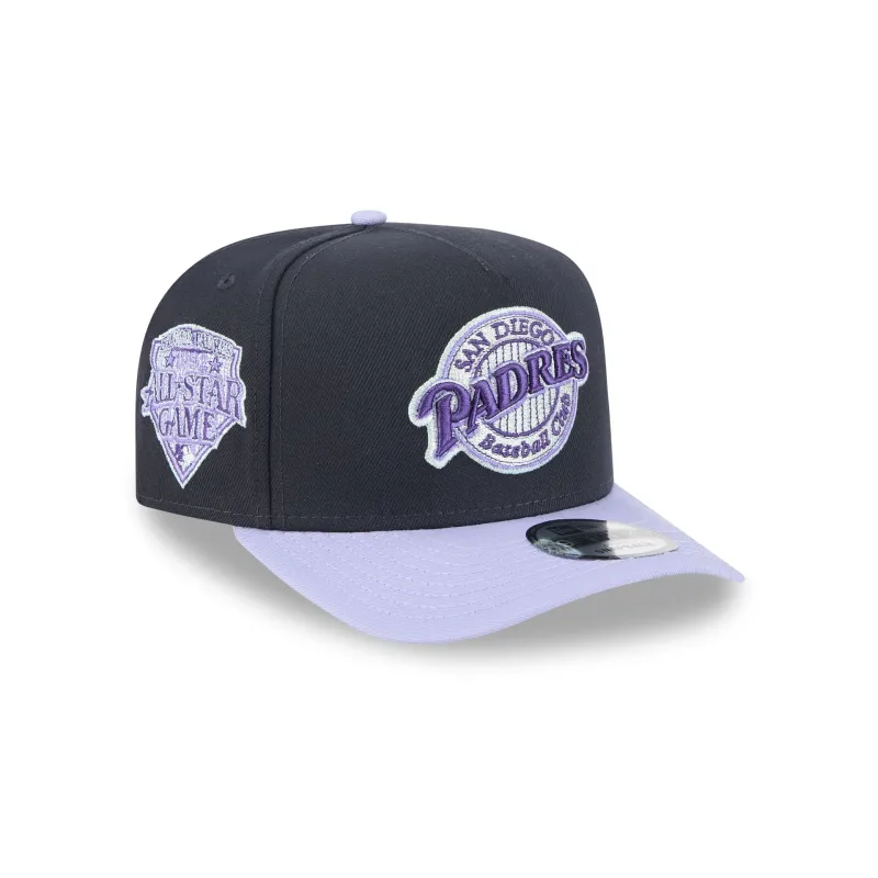 San Diego Padres Navy Lavender 9FIFTY A-Frame Snapback Hat sold by New Era
