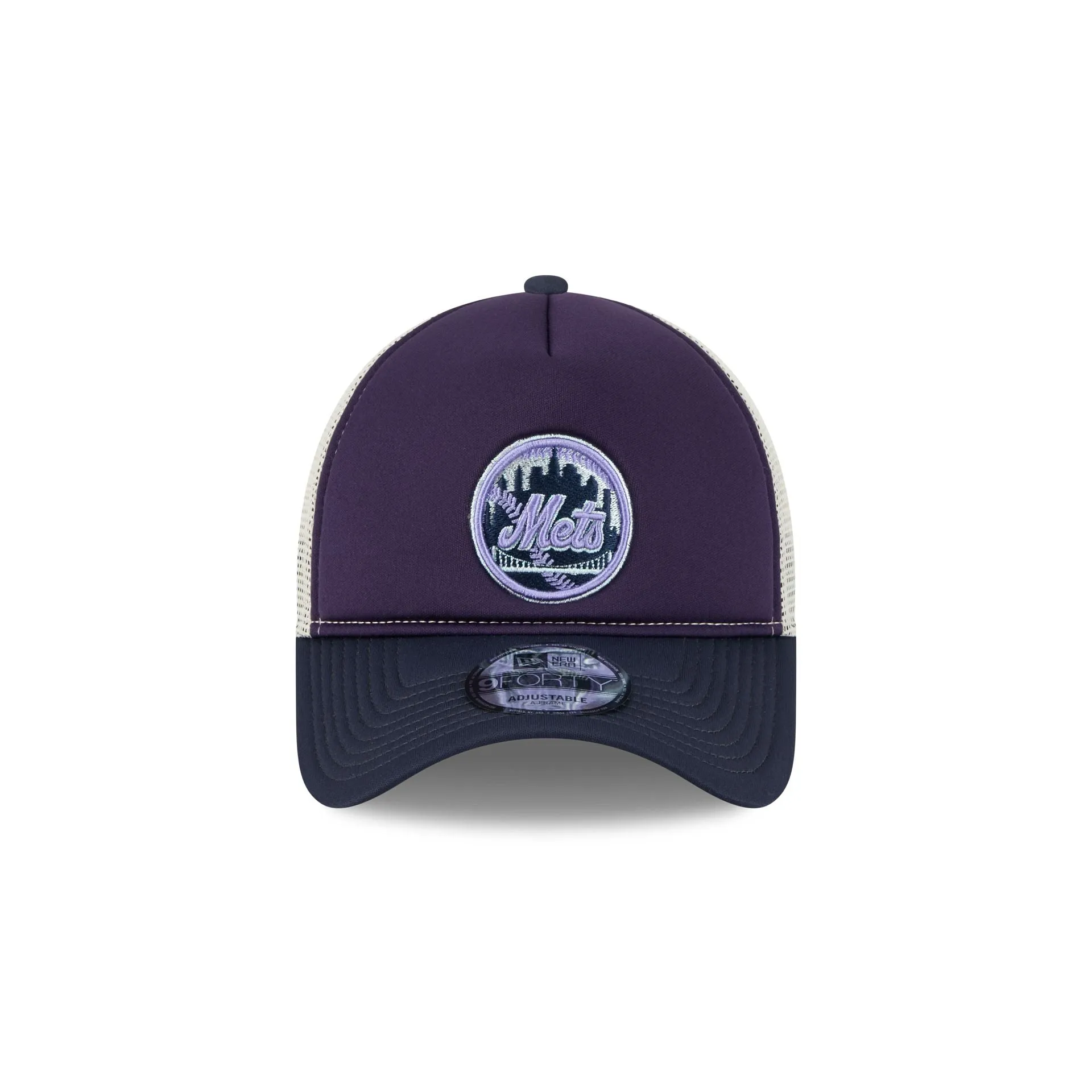 New York Mets Navy Purple 9FORTY A-Frame Trucker Hat sold by New Era product image thumbnail 2