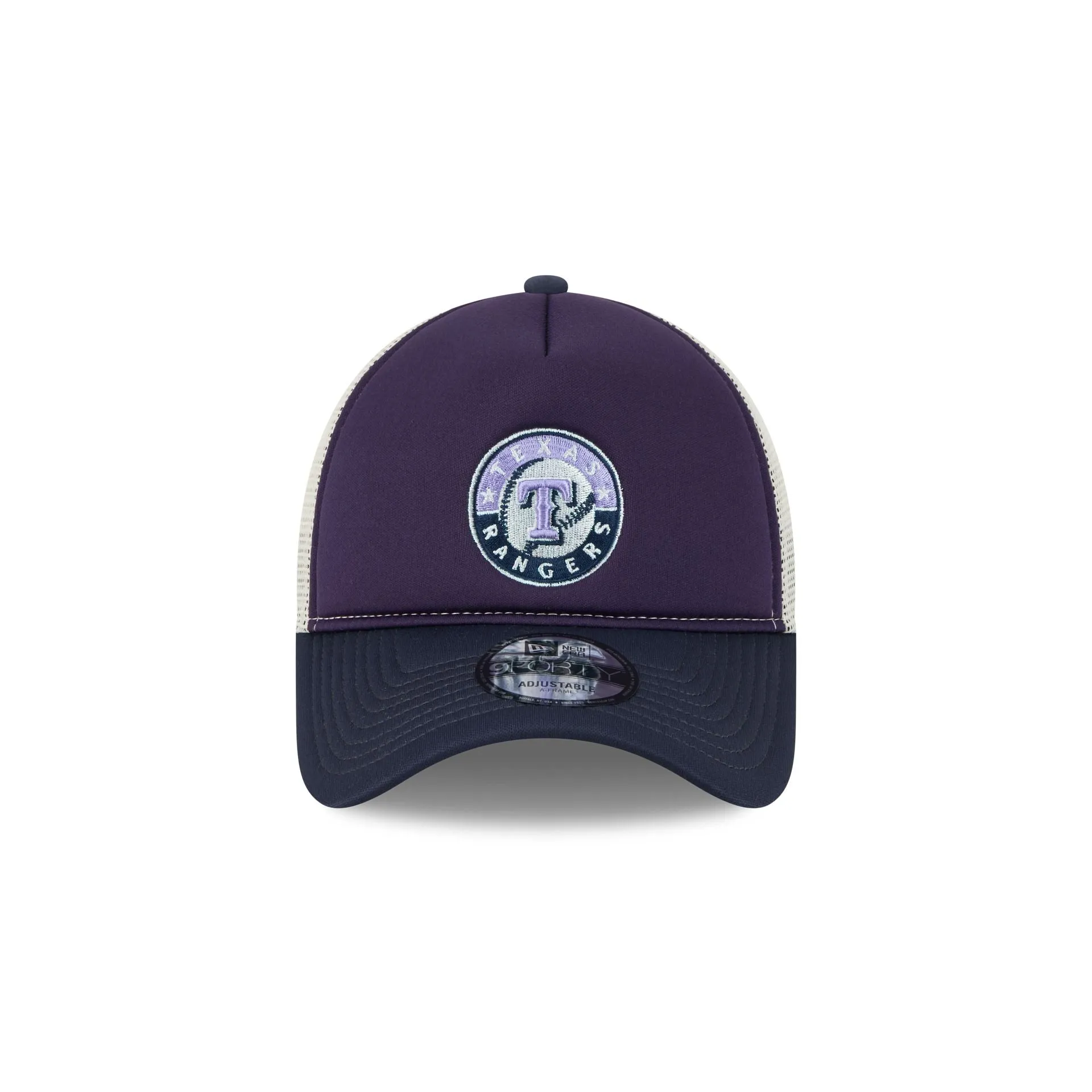 Texas Rangers Navy Purple 9FORTY A-Frame Trucker Hat sold by New Era product image thumbnail 2