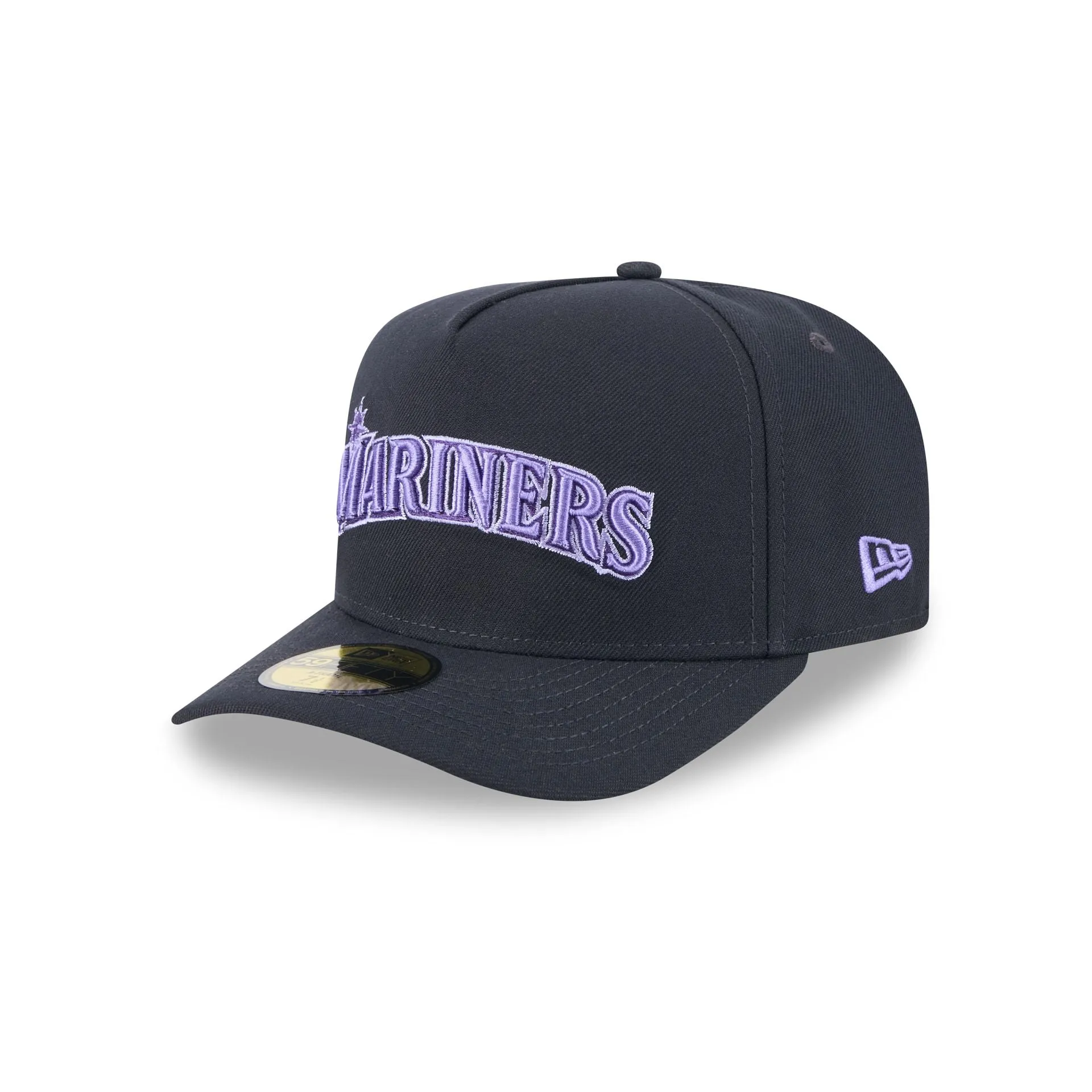 Seattle Mariners Navy Lavender 59FIFTY A-Frame Fitted Hat sold by New Era product image thumbnail 3