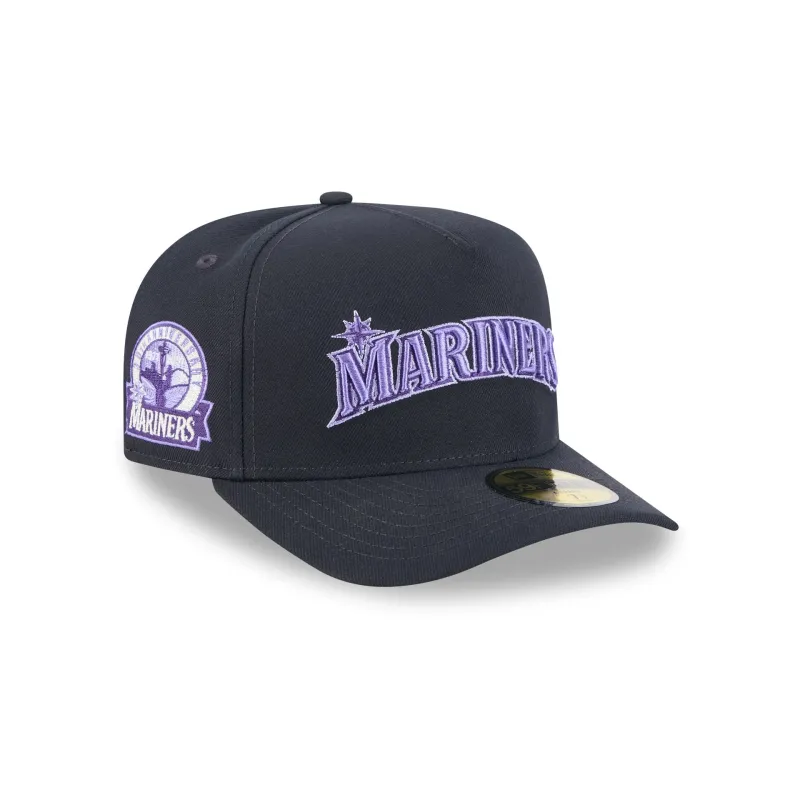 Seattle Mariners Navy Lavender 59FIFTY A-Frame Fitted Hat sold by New Era