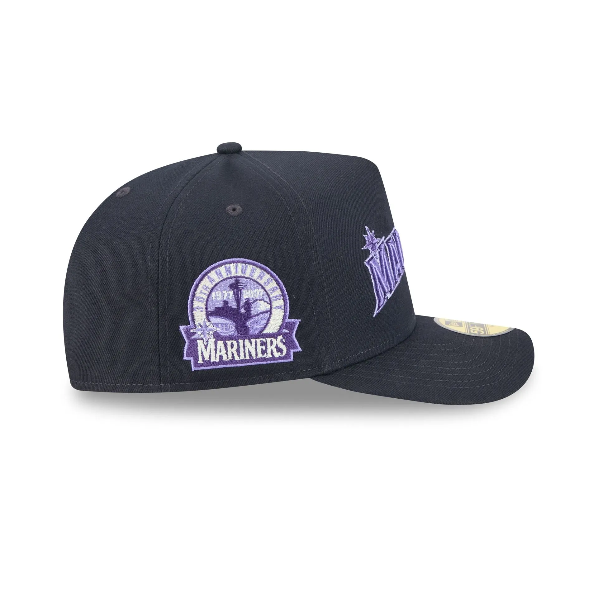 Seattle Mariners Navy Lavender 59FIFTY A-Frame Fitted Hat sold by New Era product image thumbnail 4