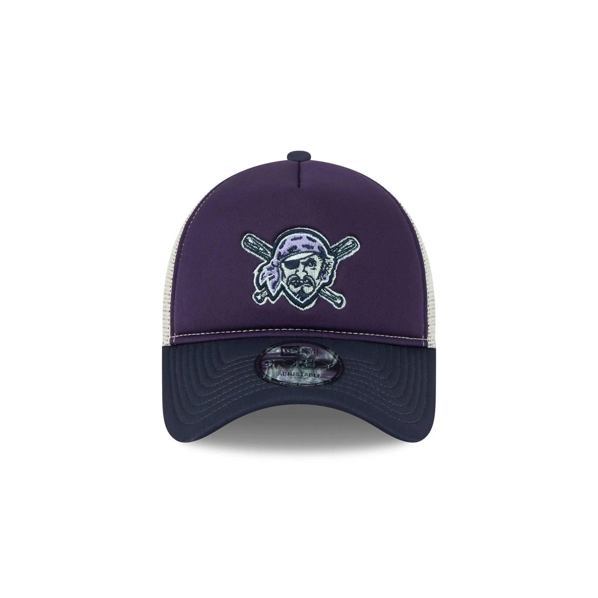 Pittsburgh Pirates Navy Purple 9FORTY A-Frame Trucker Hat sold by New Era product image thumbnail 2