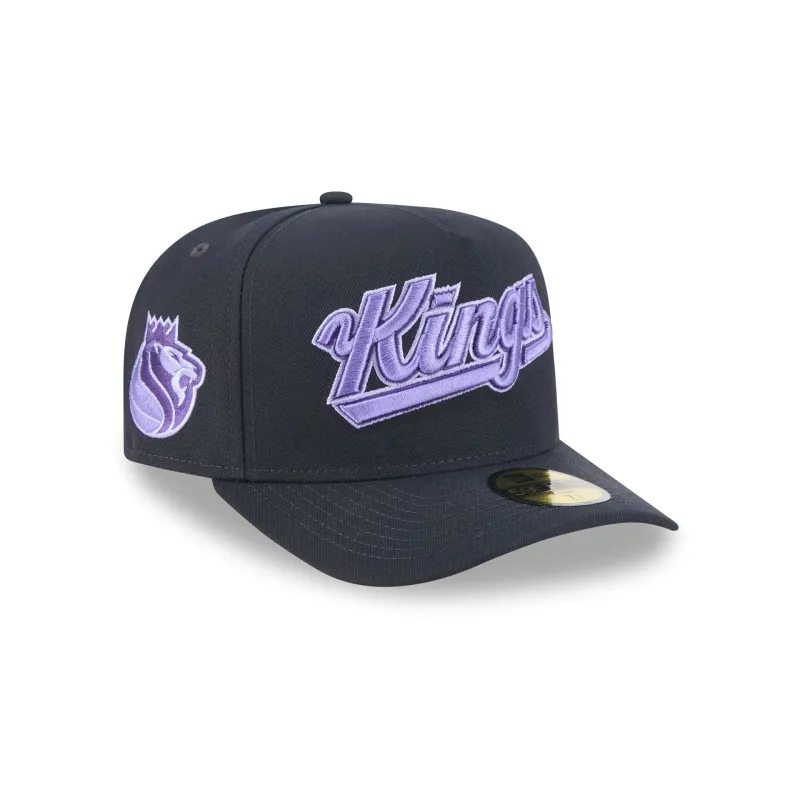 Sacramento Kings Navy Lavender 59FIFTY A-Frame Fitted Hat sold by New Era