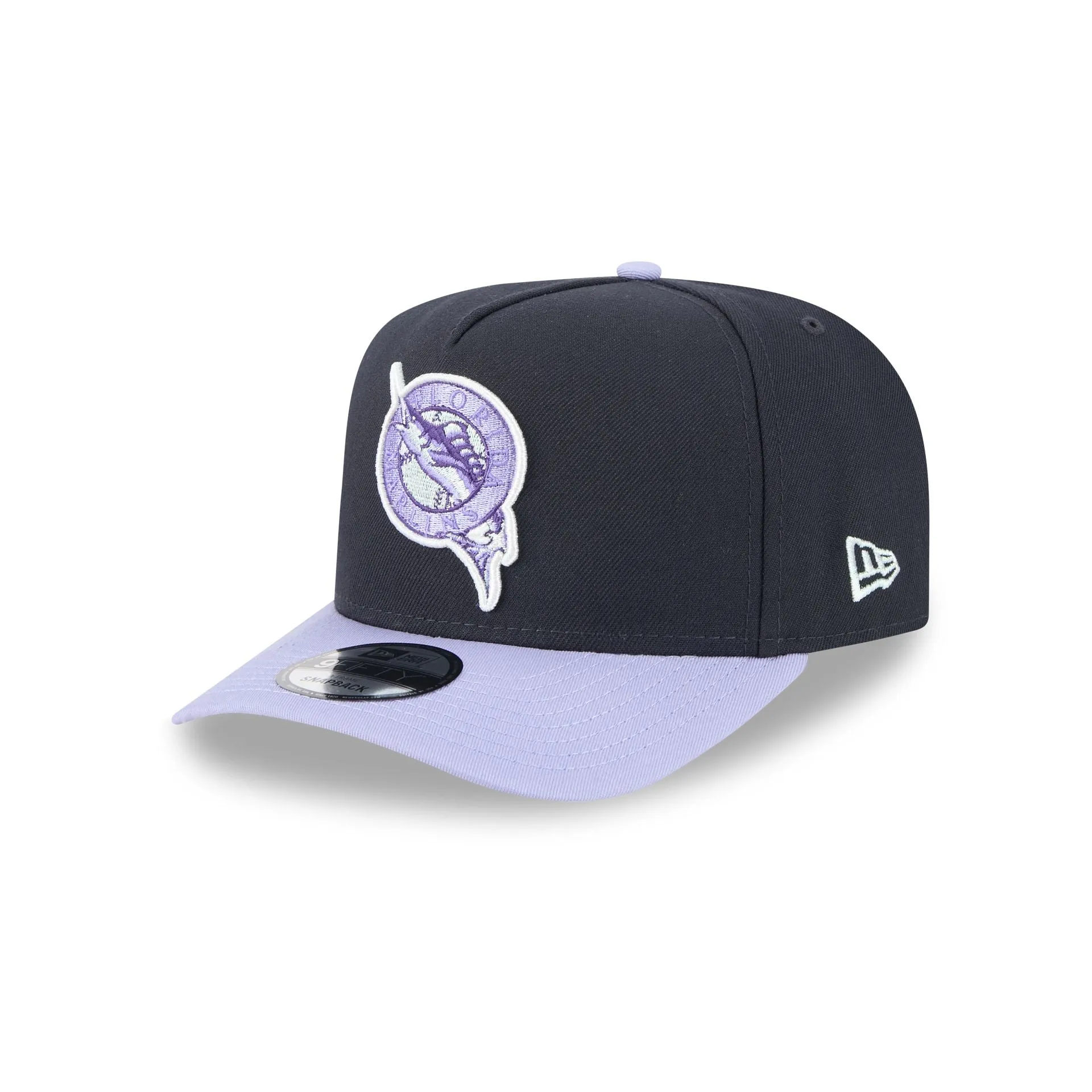 Miami Marlins Navy Lavender 9FIFTY A-Frame Snapback Hat sold by New Era product image thumbnail 3