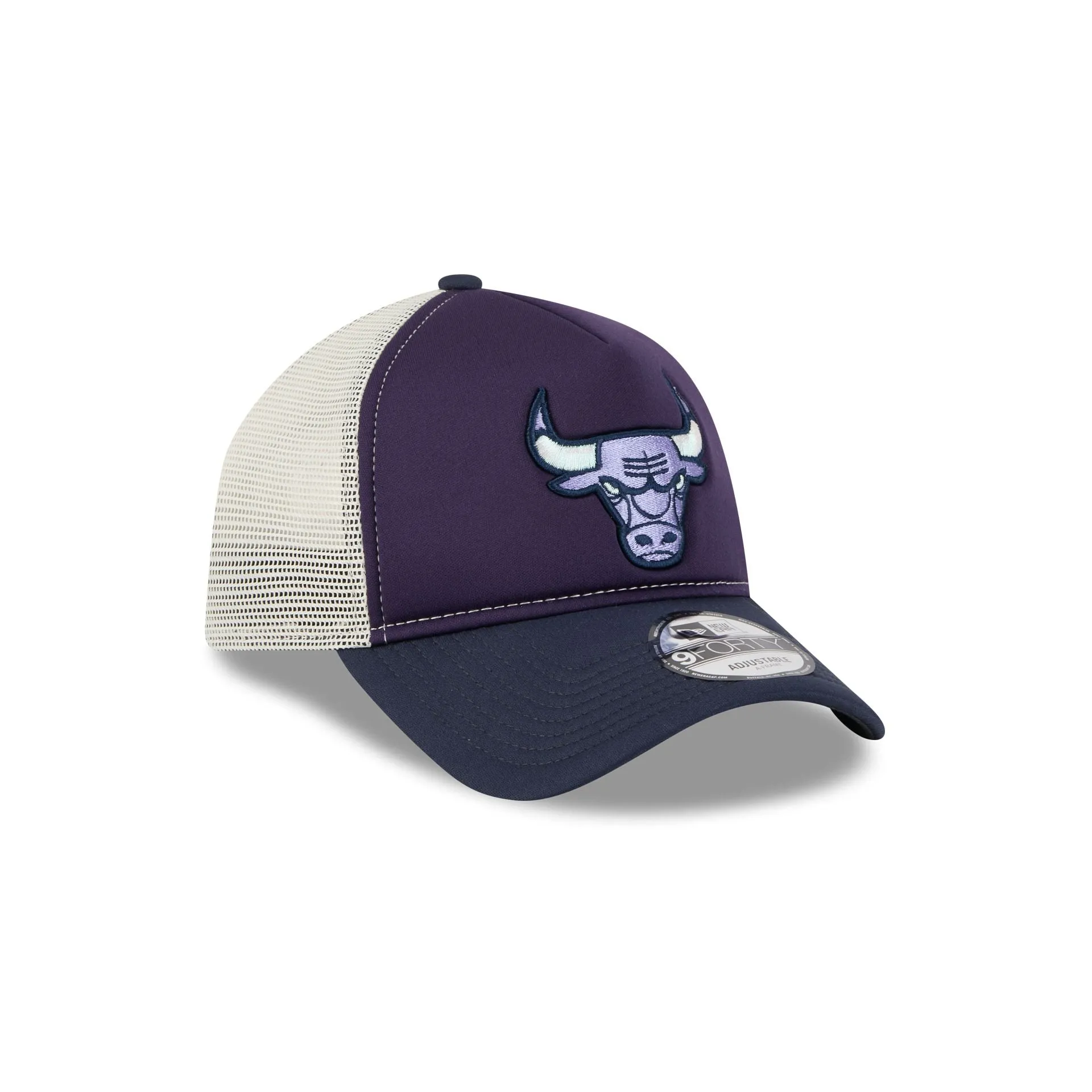 Chicago Bulls Navy Purple 9FORTY A-Frame Trucker Hat sold by New Era product image thumbnail 3
