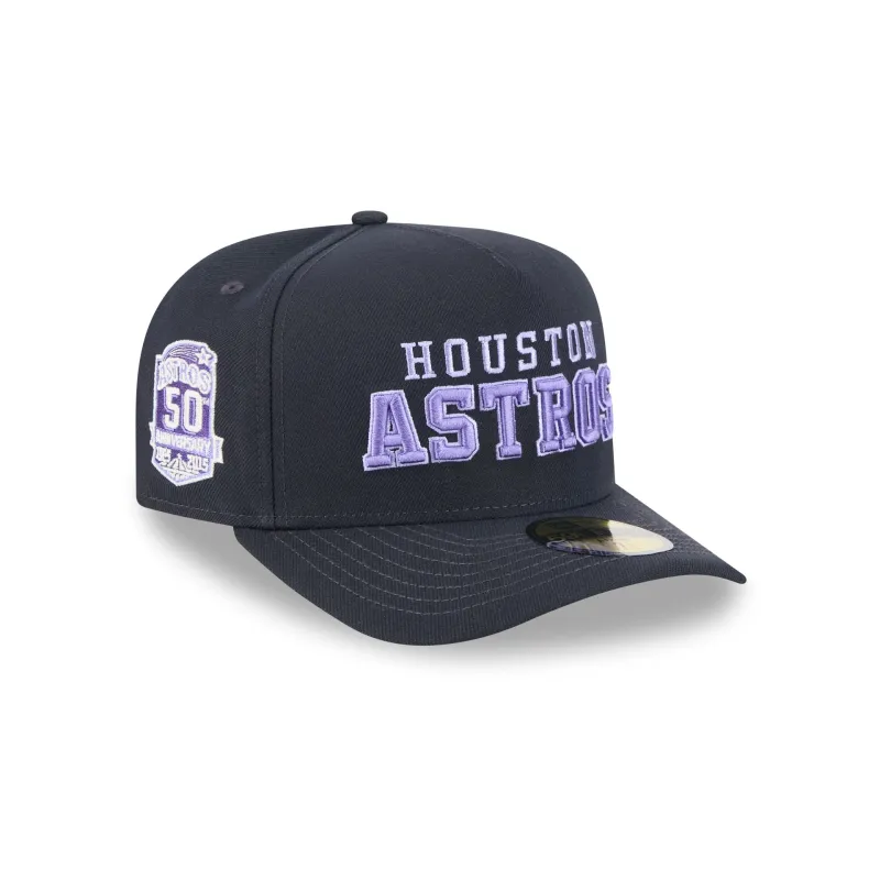 Houston Astros Navy Lavender 59FIFTY A-Frame Fitted Hat sold by New Era