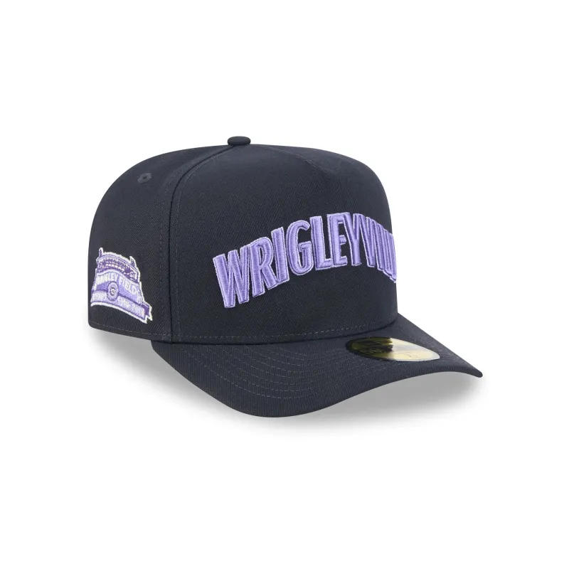 Chicago Cubs Navy Lavender 59FIFTY A-Frame Fitted Hat sold by New Era