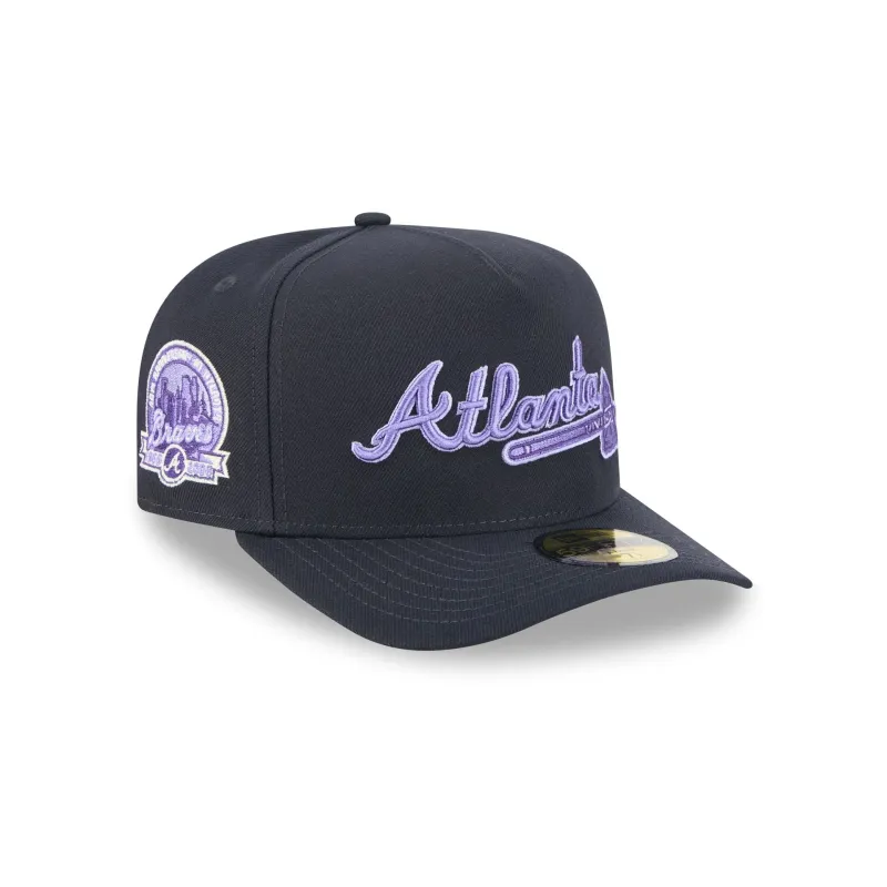 Atlanta Braves Navy Lavender 59FIFTY A-Frame Fitted Hat sold by New Era