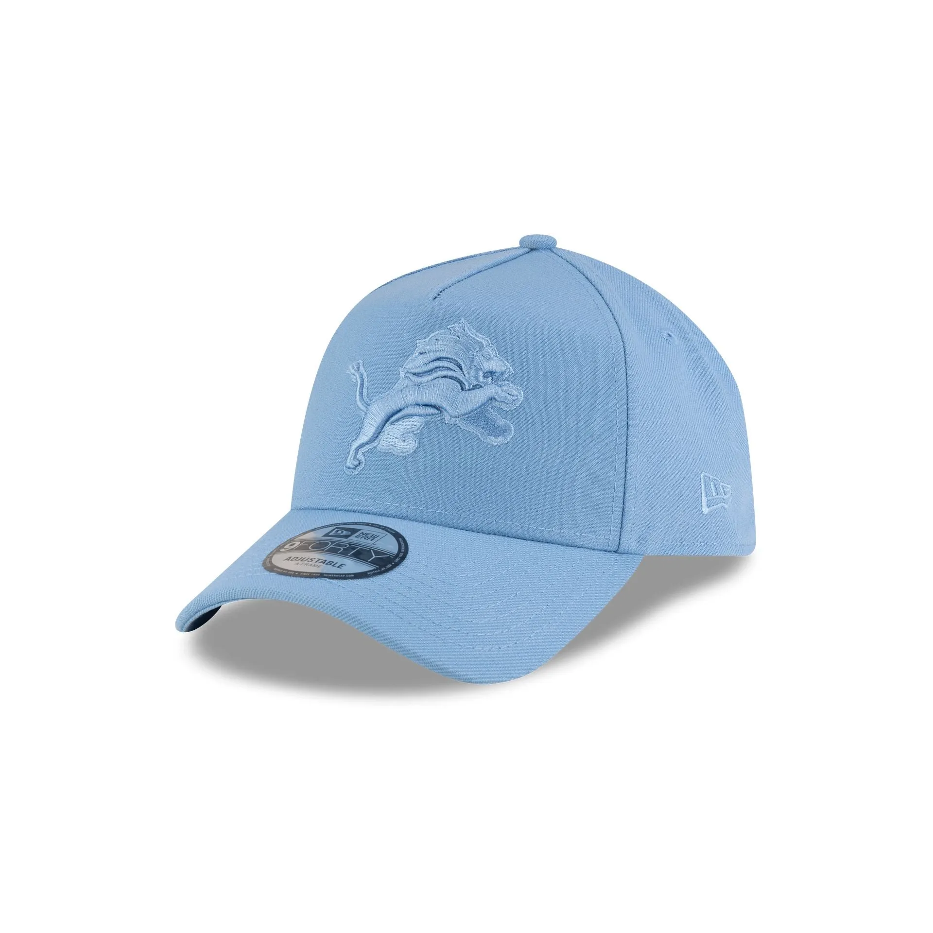 Detroit Lions Sky Blue 9FORTY A-Frame Snapback Hat sold by New Era