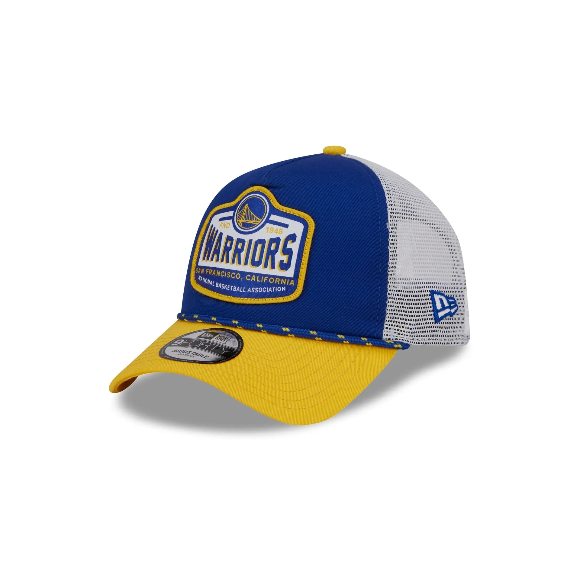 Golden State Warriors 2024 Rally Drive 9FORTY A-Frame Trucker Hat sold by New Era