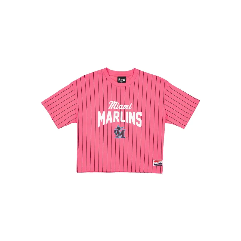 Miami Marlins City Connect Women's Pinstripe T-Shirt made by New Era