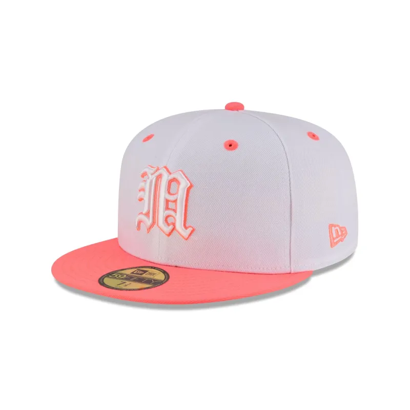 Miami Hurricanes Chrome Pink 59FIFTY Fitted Hat made by New Era
