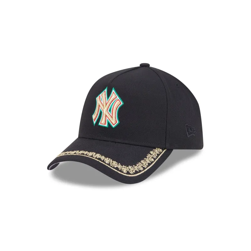 New York Yankees Ornate Visor 9FORTY A-Frame Snapback Hat sold by New Era