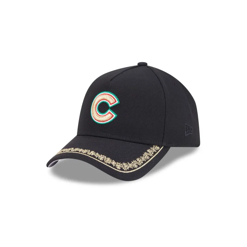 Chicago Cubs Ornate Visor 9FORTY A-Frame Snapback Hat sold by New Era