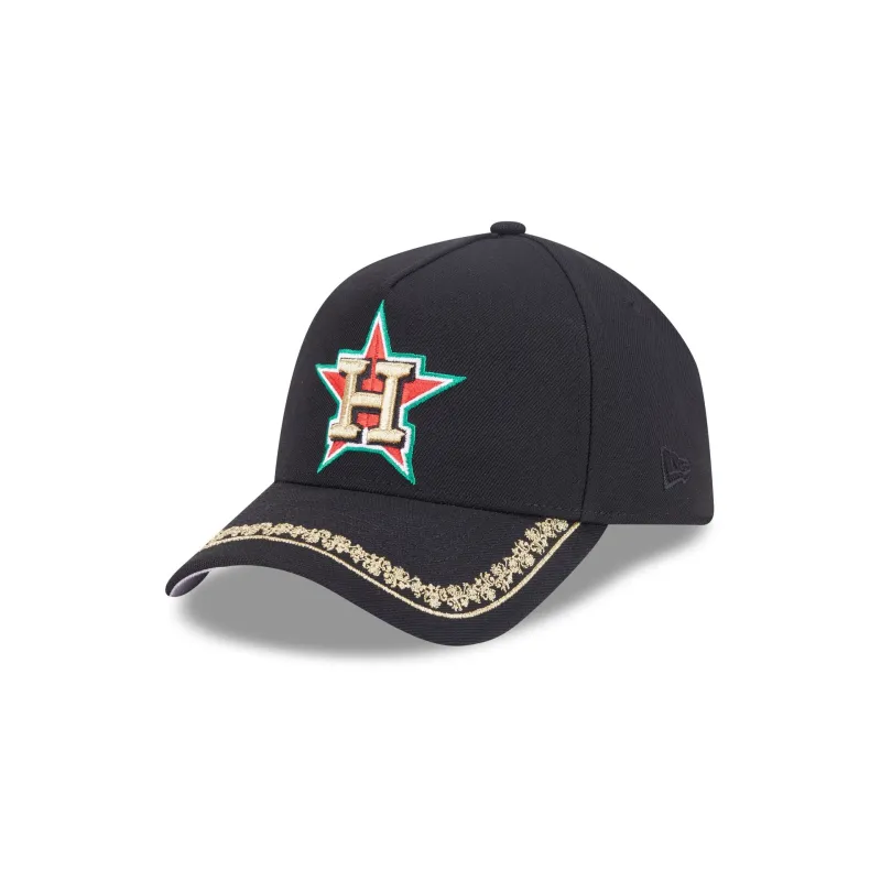 Houston Astros Ornate Visor 9FORTY A-Frame Snapback Hat sold by New Era