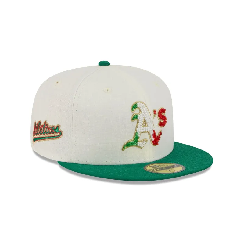 Athletics Beaded Linen 59FIFTY Fitted Hat sold by New Era