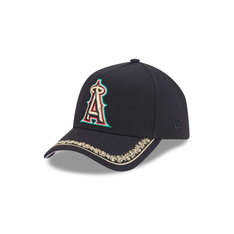 Los Angeles Angels Ornate Visor 9FORTY A-Frame Snapback Hat sold by New Era