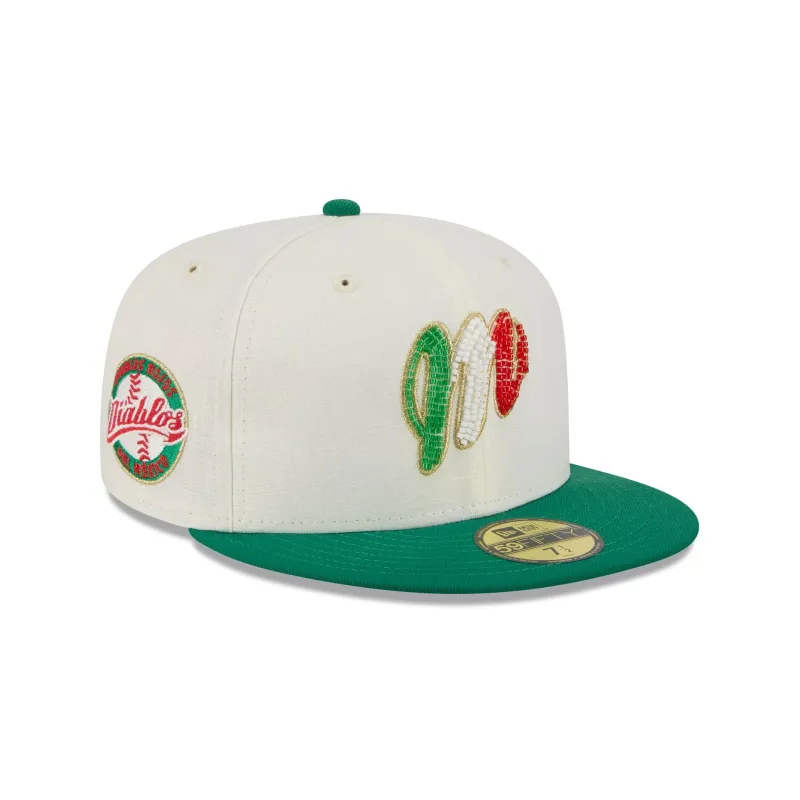 Diablos Rojos del México Beaded Linen 59FIFTY Fitted Hat sold by New Era