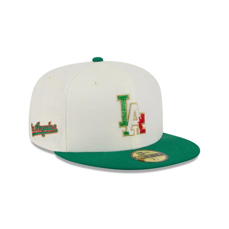 Los Angeles Dodgers Beaded Linen 59FIFTY Fitted Hat sold by New Era