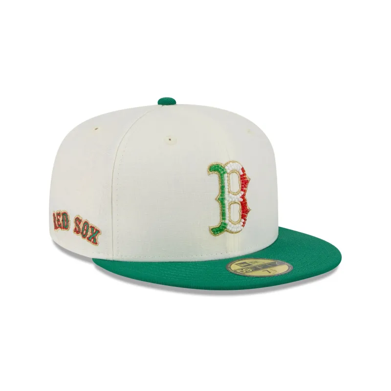 Boston Red Sox Beaded Linen 59FIFTY Fitted Hat sold by New Era