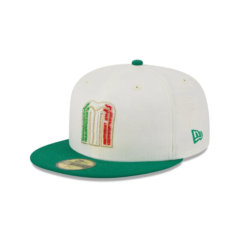 Mexico Baseball Beaded Linen 59FIFTY Fitted Hat sold by New Era
