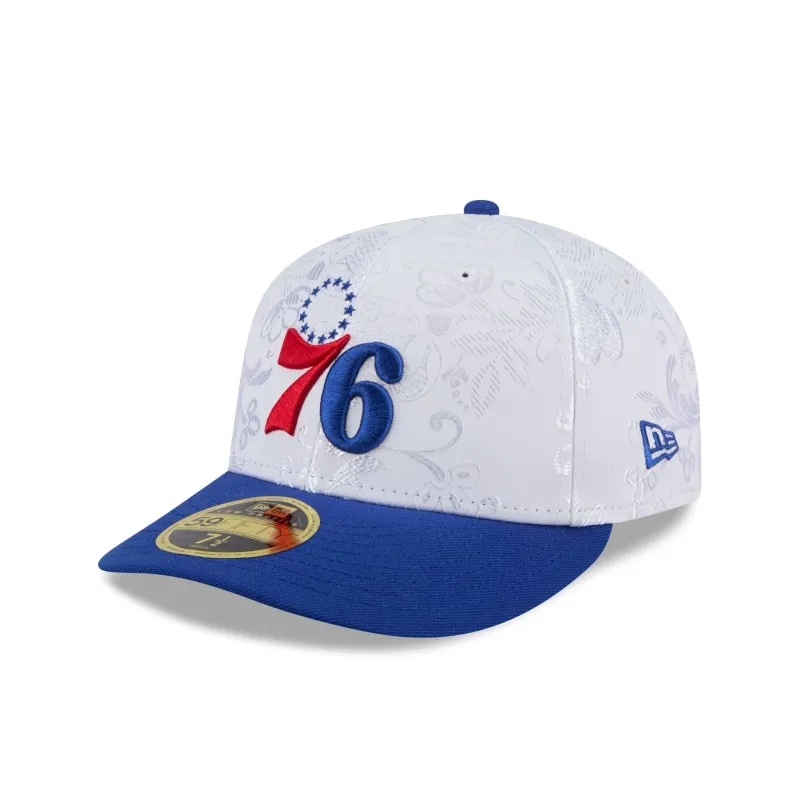 Philadelphia 76ers Floral Shine Low Profile 59FIFTY Fitted Hat sold by New Era