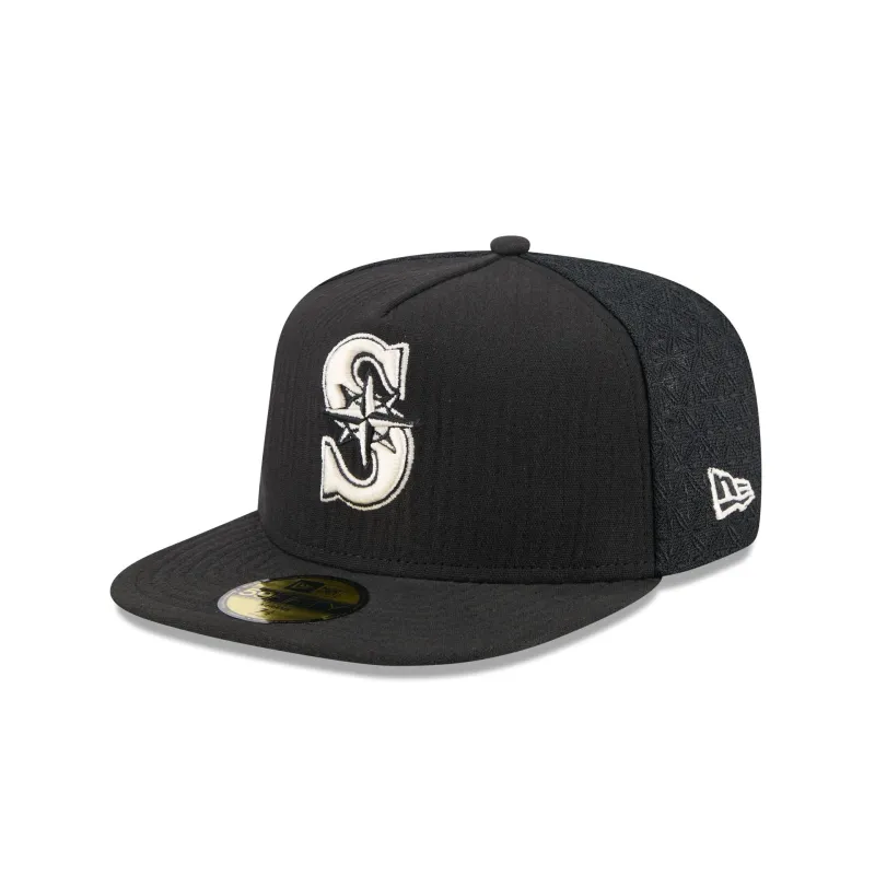 Seattle Mariners Black Mesh 59FIFTY A-Frame Fitted Hat sold by New Era