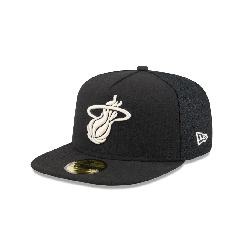 Miami Heat Black Mesh 59FIFTY A-Frame Fitted Hat sold by New Era