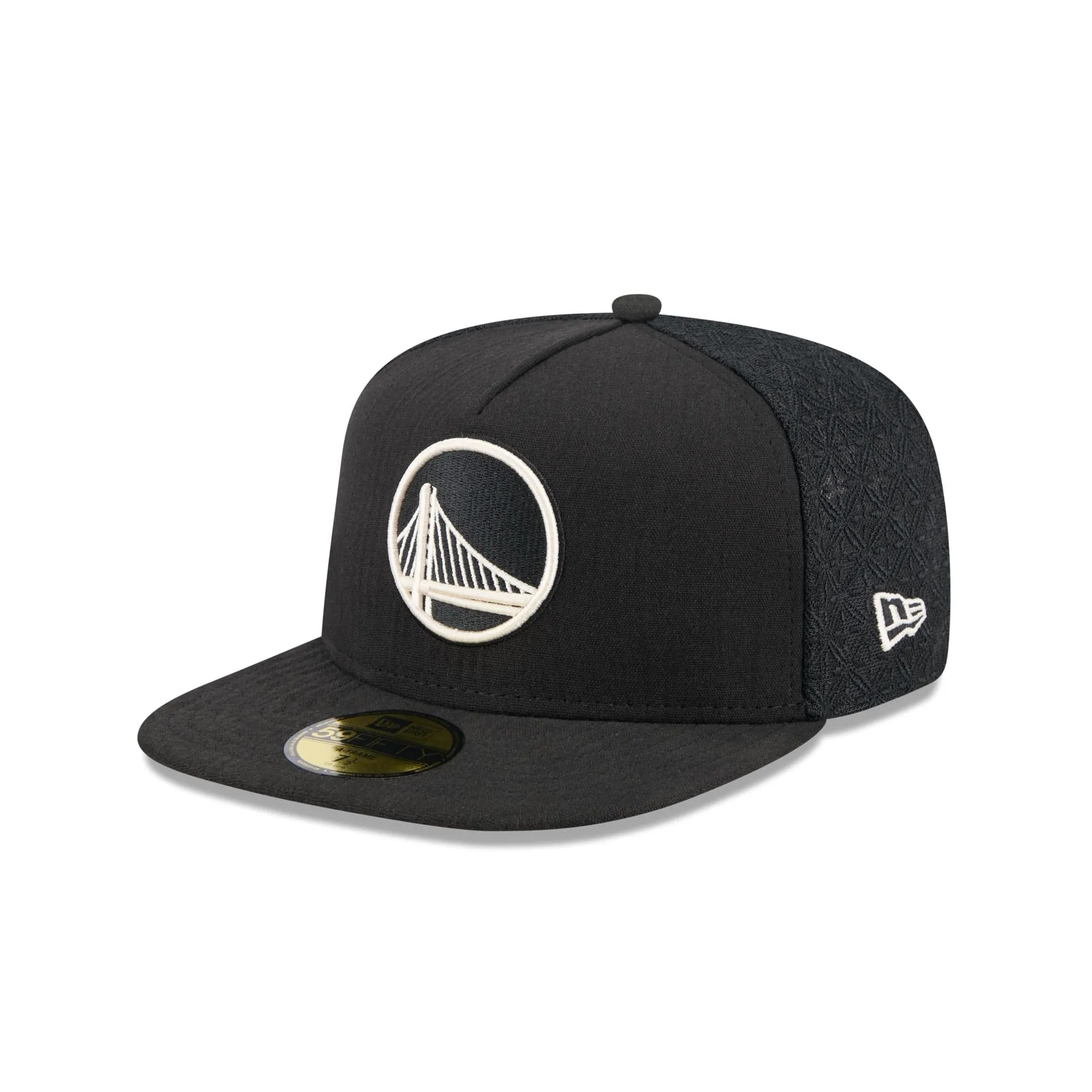 Golden State Warriors Black Mesh 59FIFTY A-Frame Fitted Hat sold by New Era