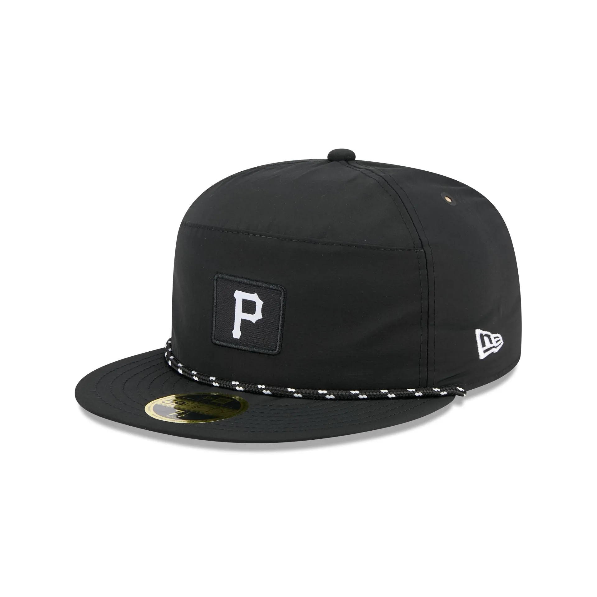 Pittsburgh Pirates Black Poly Rope Split Panel 59FIFTY Fitted Hat sold by New Era