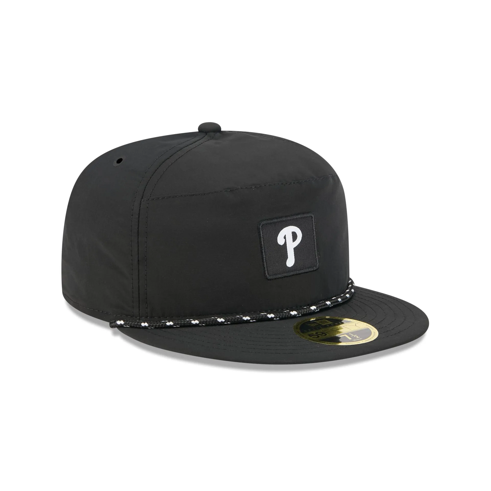 Philadelphia Phillies Black Poly Rope Split Panel 59FIFTY Fitted Hat sold by New Era product image thumbnail 3