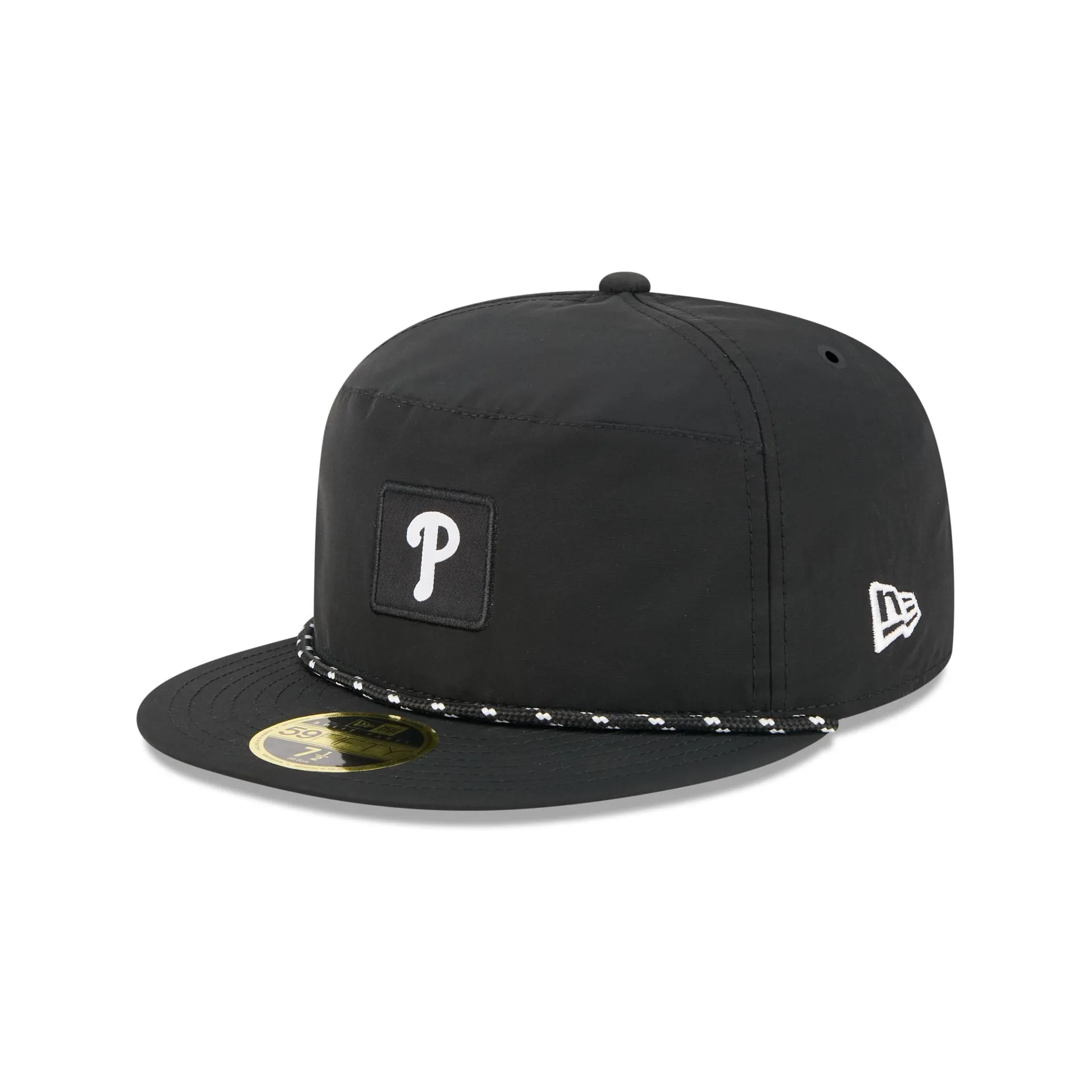 Philadelphia Phillies Black Poly Rope Split Panel 59FIFTY Fitted Hat sold by New Era