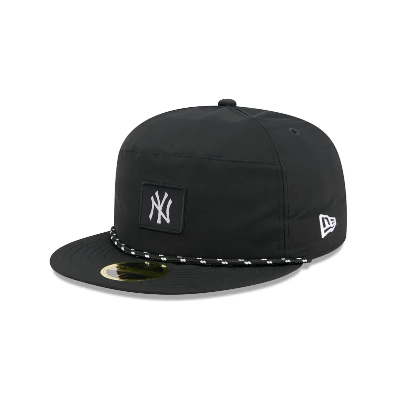 New York Yankees Black Poly Rope Split Panel 59FIFTY Fitted Hat sold by New Era