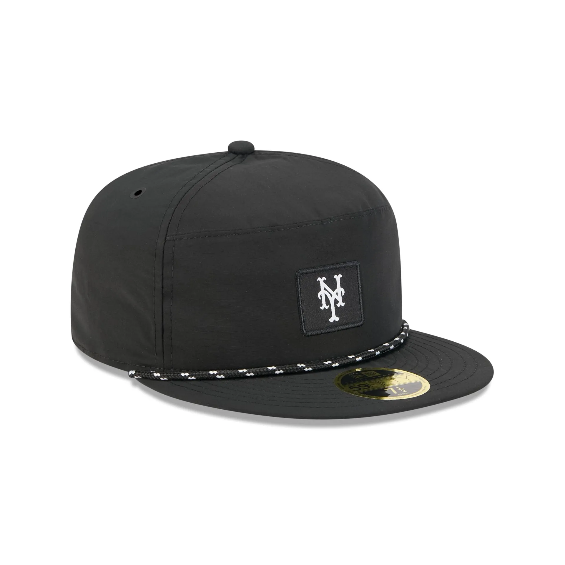New York Mets Black Poly Rope Split Panel 59FIFTY Fitted Hat sold by New Era product image thumbnail 3