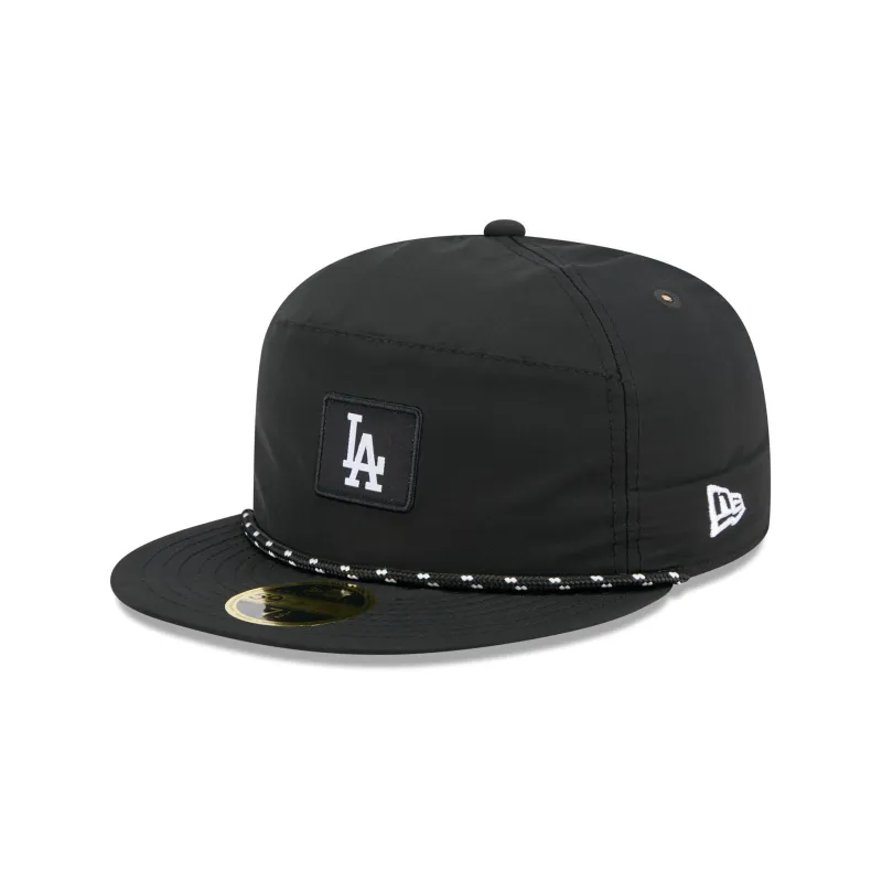 Los Angeles Dodgers Black Poly Rope Split Panel 59FIFTY Fitted Hat sold by New Era