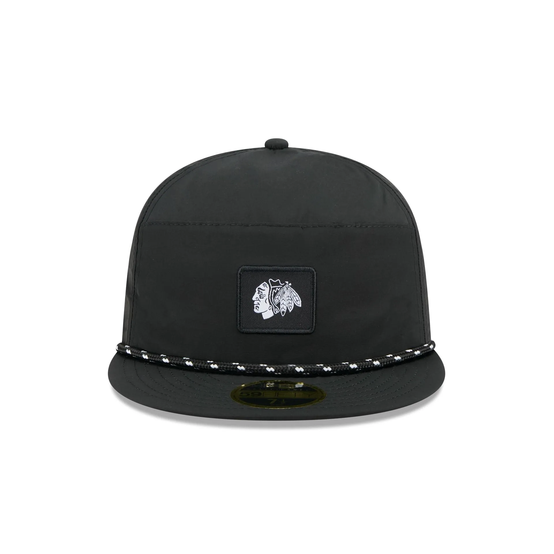 Chicago Blackhawks Black Poly Rope Split Panel 59FIFTY Fitted Hat sold by New Era product image thumbnail 2