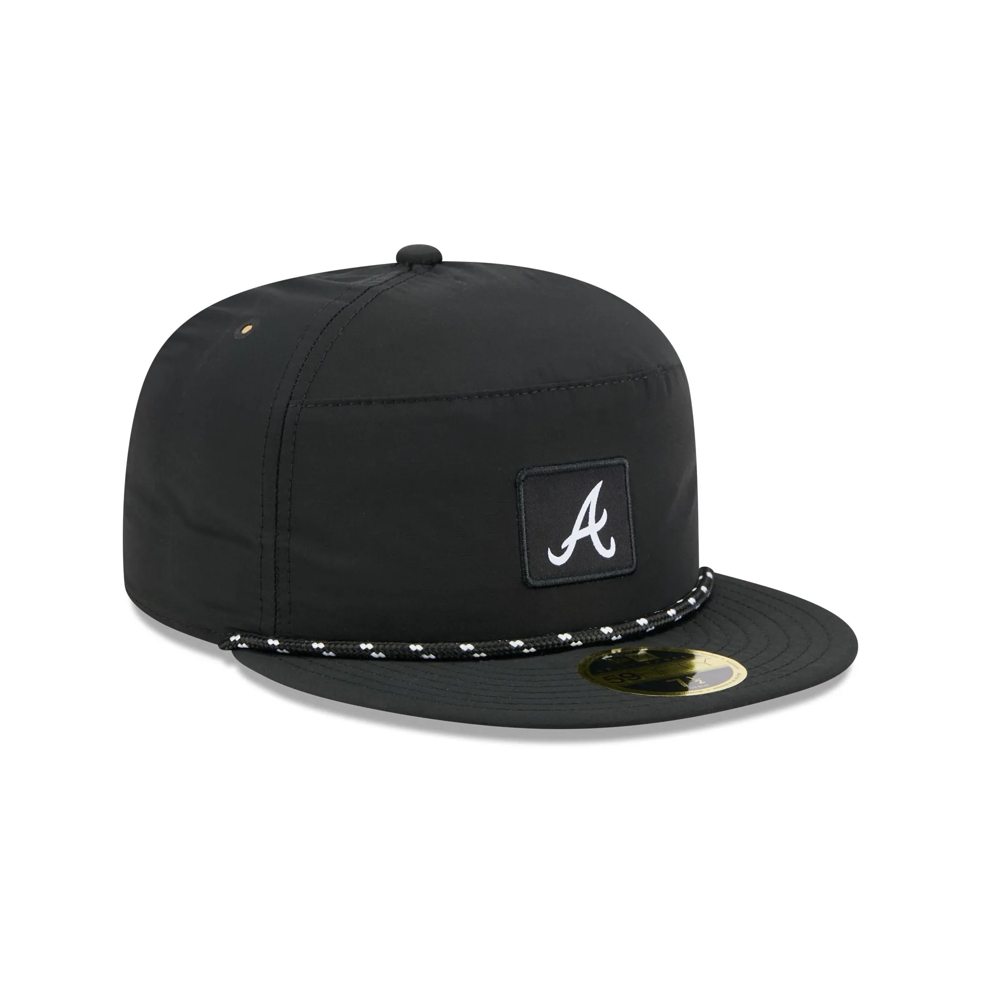 Atlanta Braves Black Poly Rope Split Panel 59FIFTY Fitted Hat sold by New Era product image thumbnail 3