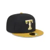 Texas Rangers Metallic Gold Logo 59FIFTY Fitted Hat sold by New Era