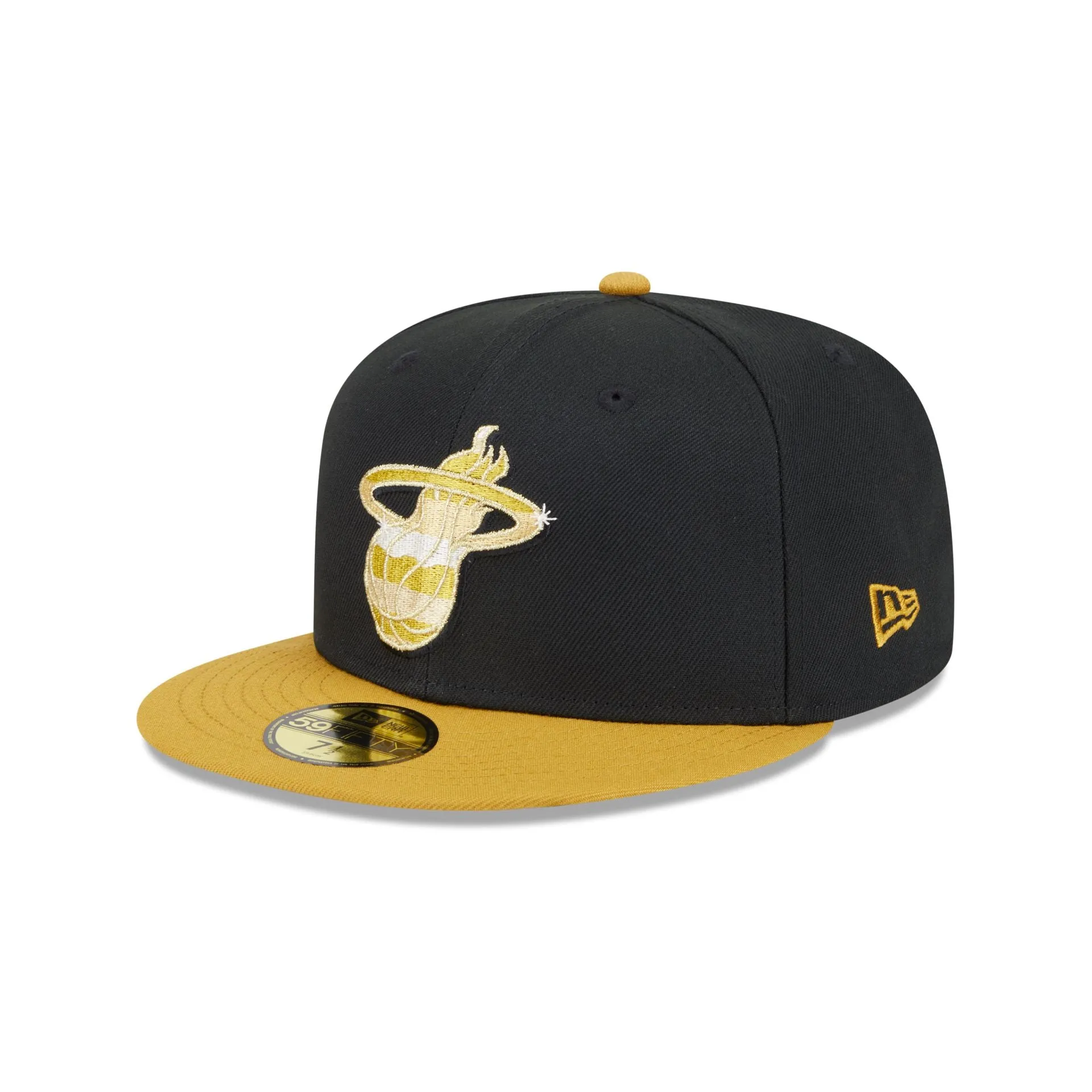 Miami Heat Metallic Gold Logo 59FIFTY Fitted Hat sold by New Era