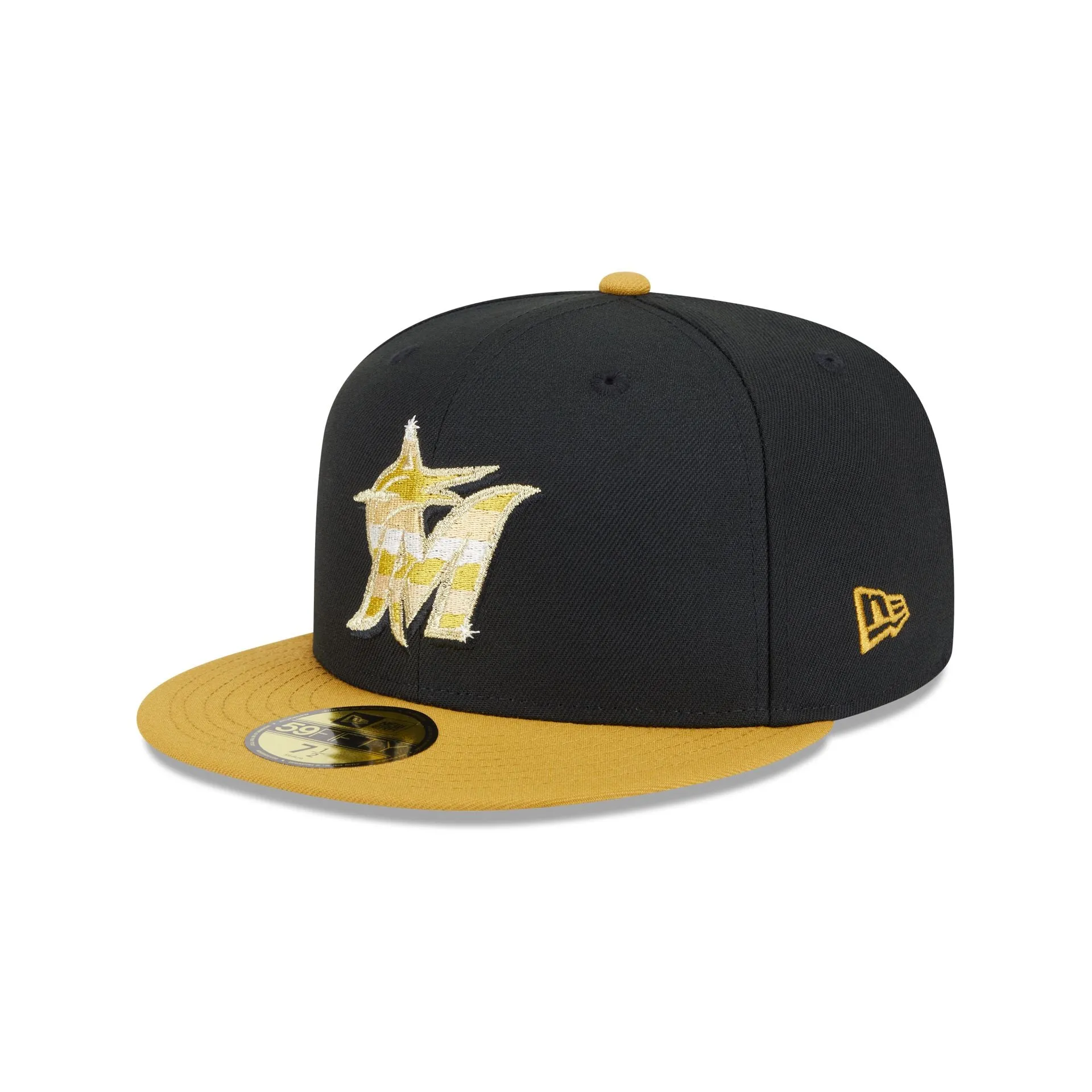 Miami Marlins Metallic Gold Logo 59FIFTY Fitted Hat sold by New Era