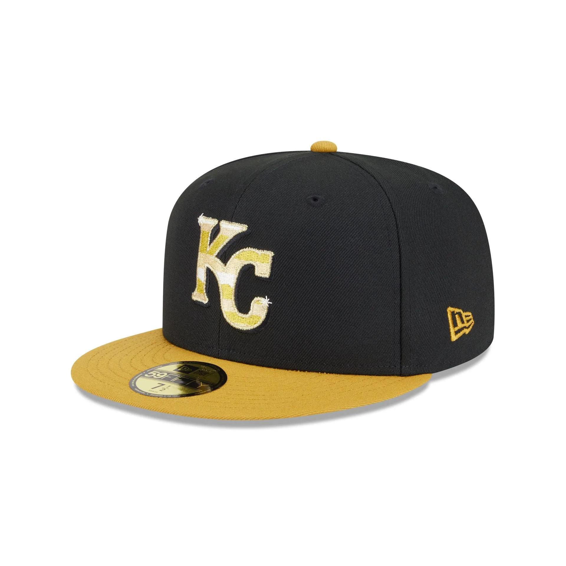 Kansas City Royals Metallic Gold Logo 59FIFTY Fitted Hat sold by New Era